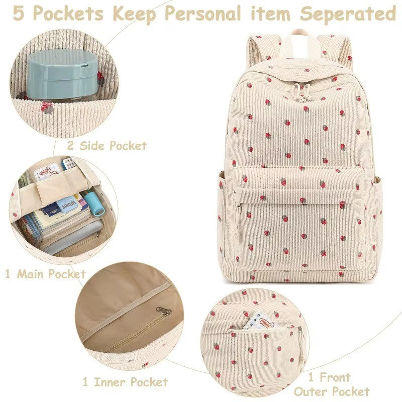 Packory Corduroy Backpack Trio