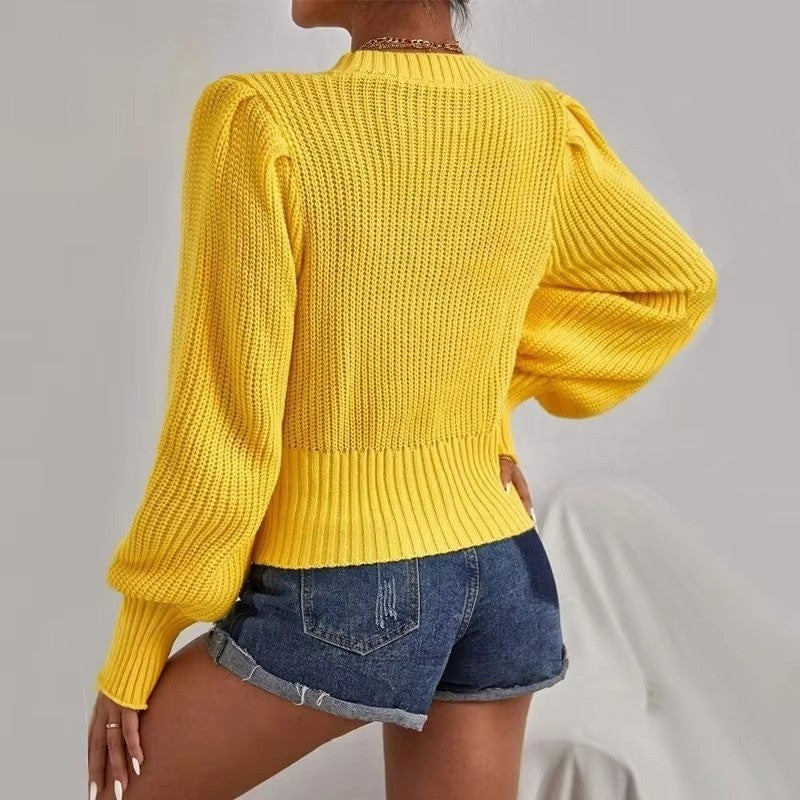 Chic Lantern Sleeve Sweater