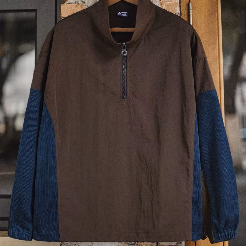 ColorBlock Corduroy Panel Pullover