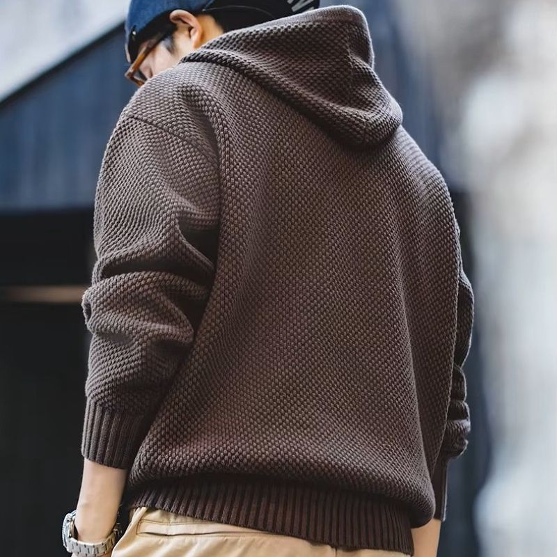 KnitFlex Half-Zip Hoodie Sweater