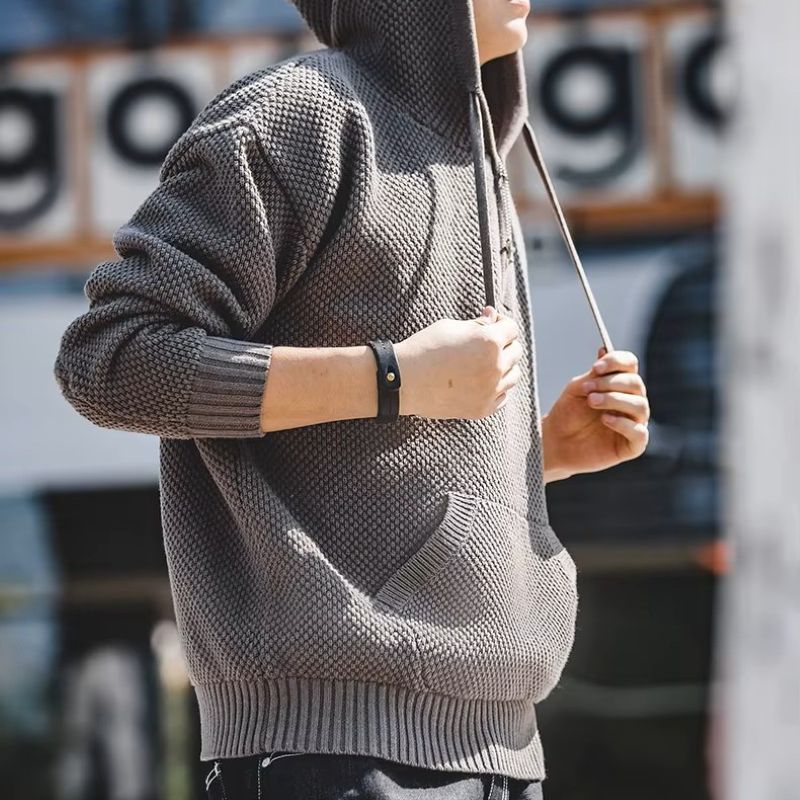 KnitFlex Half-Zip Hoodie Sweater