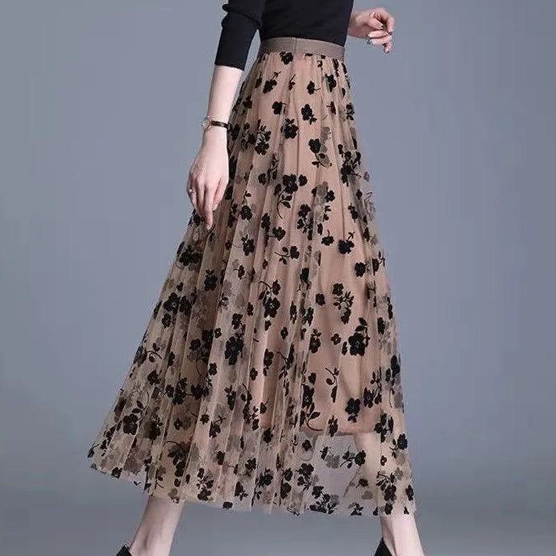 Bloomveil Floral Tulle Skirt