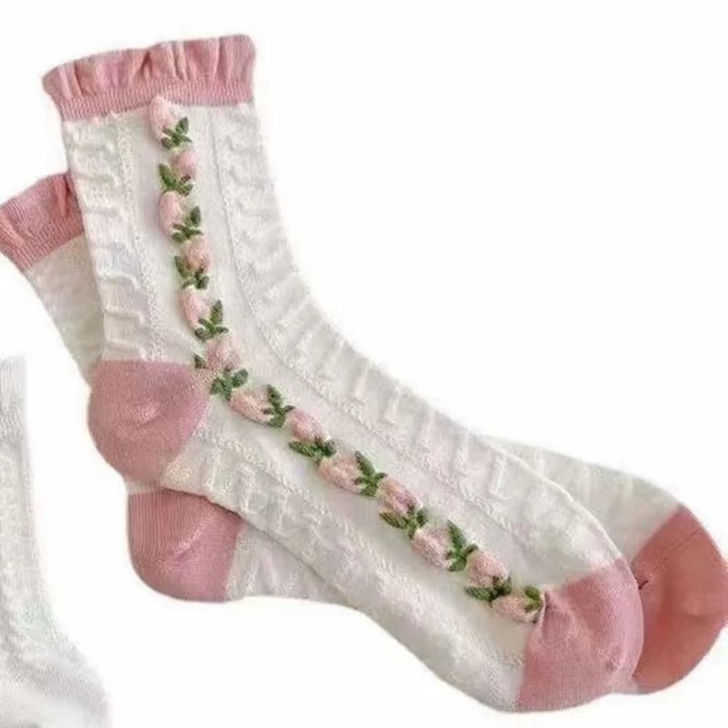 5-Pair Soft Ruffle Socks
