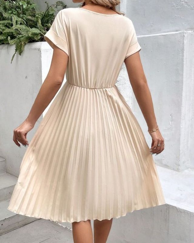 Solenne Pleated Midi Dress