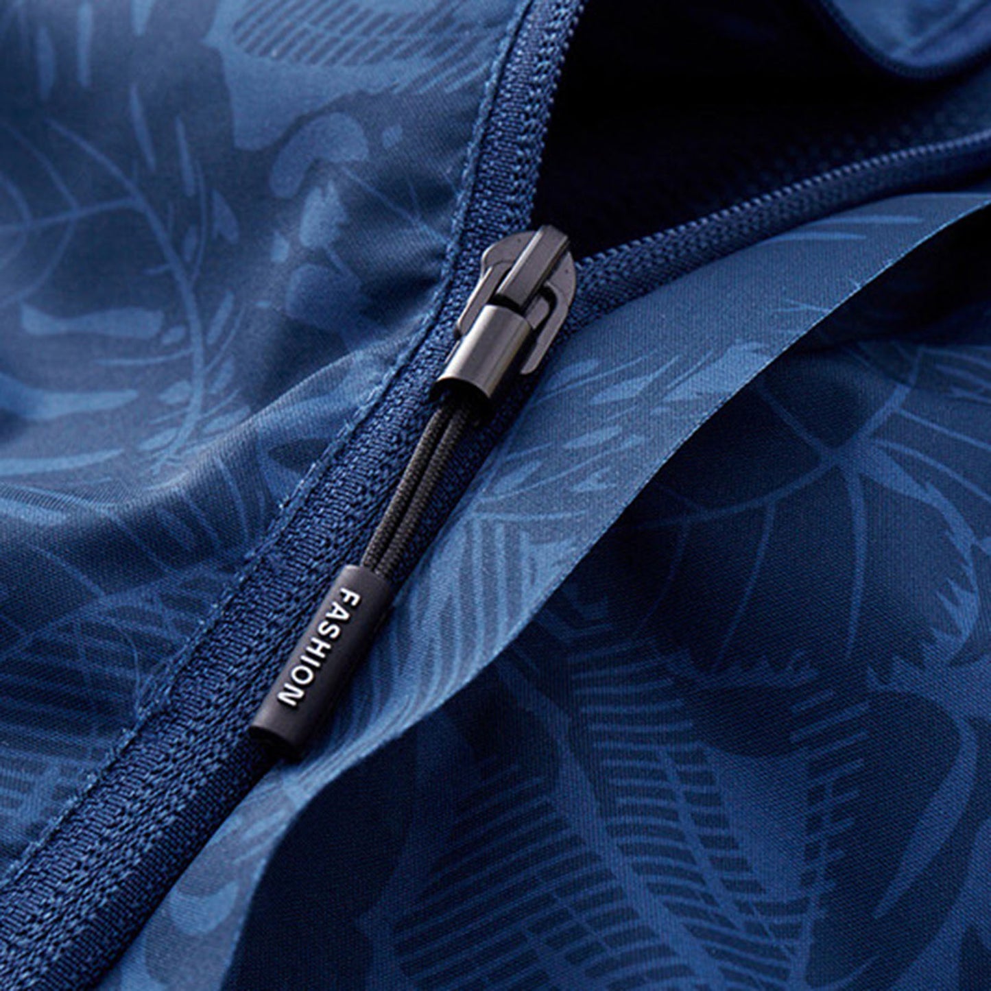 Waterproof Leaf Print Hooded Jacket