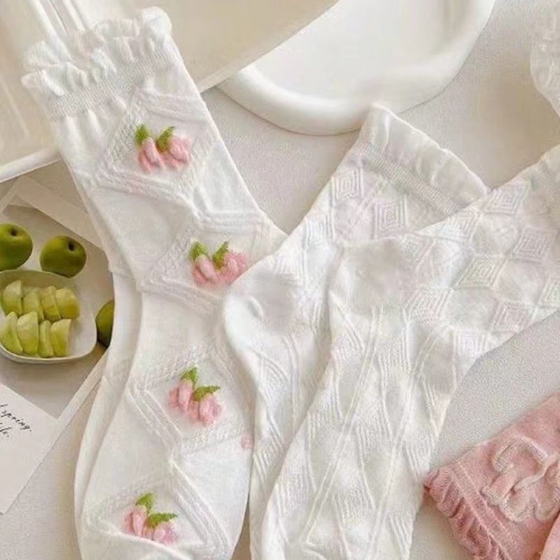 5-Pair Soft Ruffle Socks