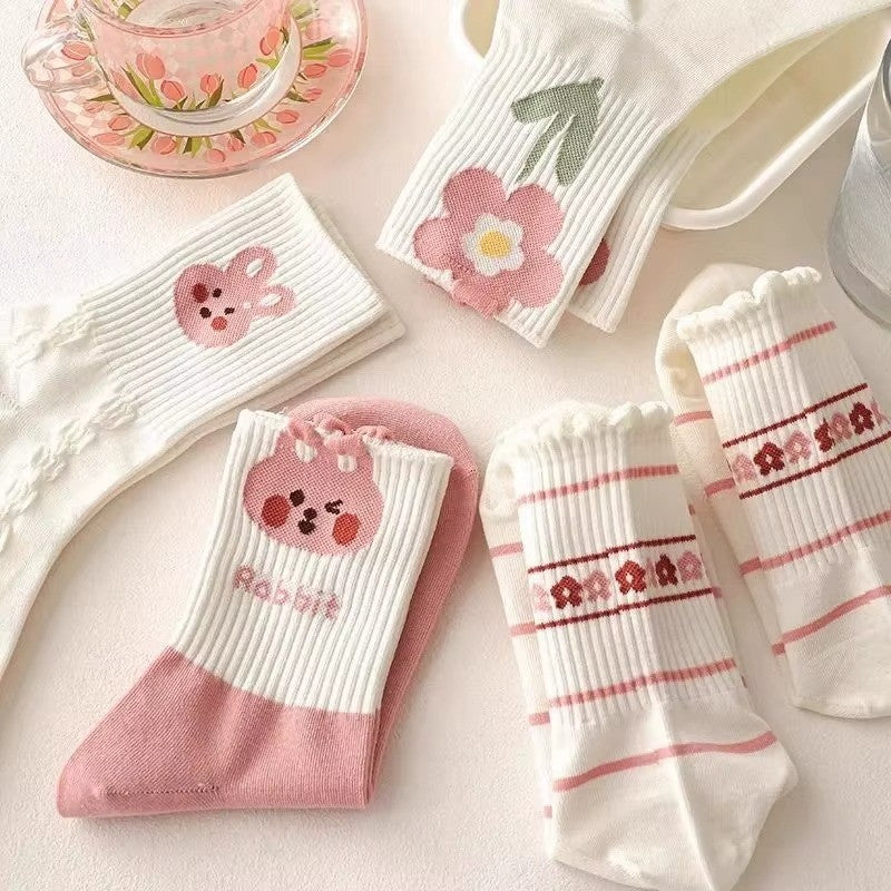 5-Pair Soft Cute Socks
