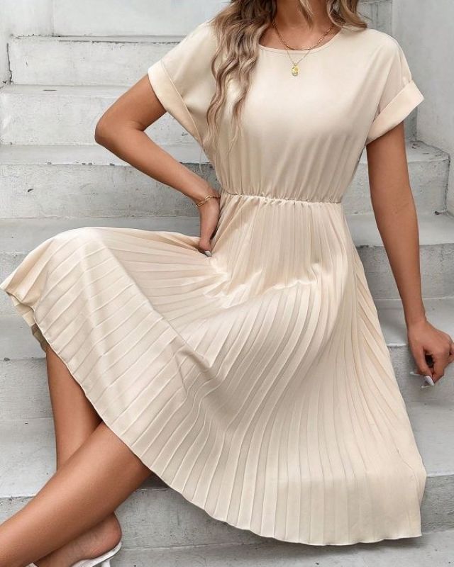 Solenne Pleated Midi Dress