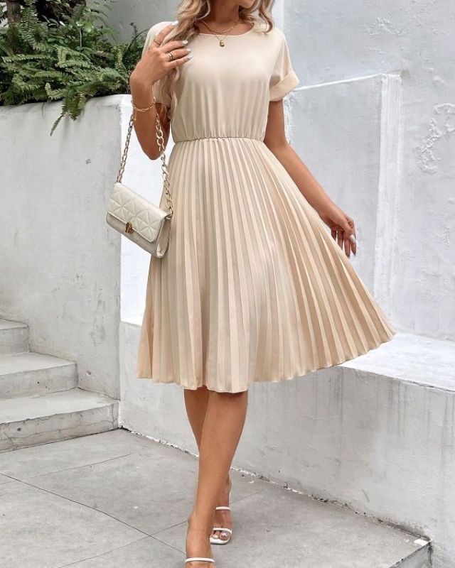 Solenne Pleated Midi Dress