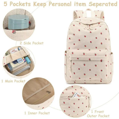 Packory Corduroy Backpack Trio