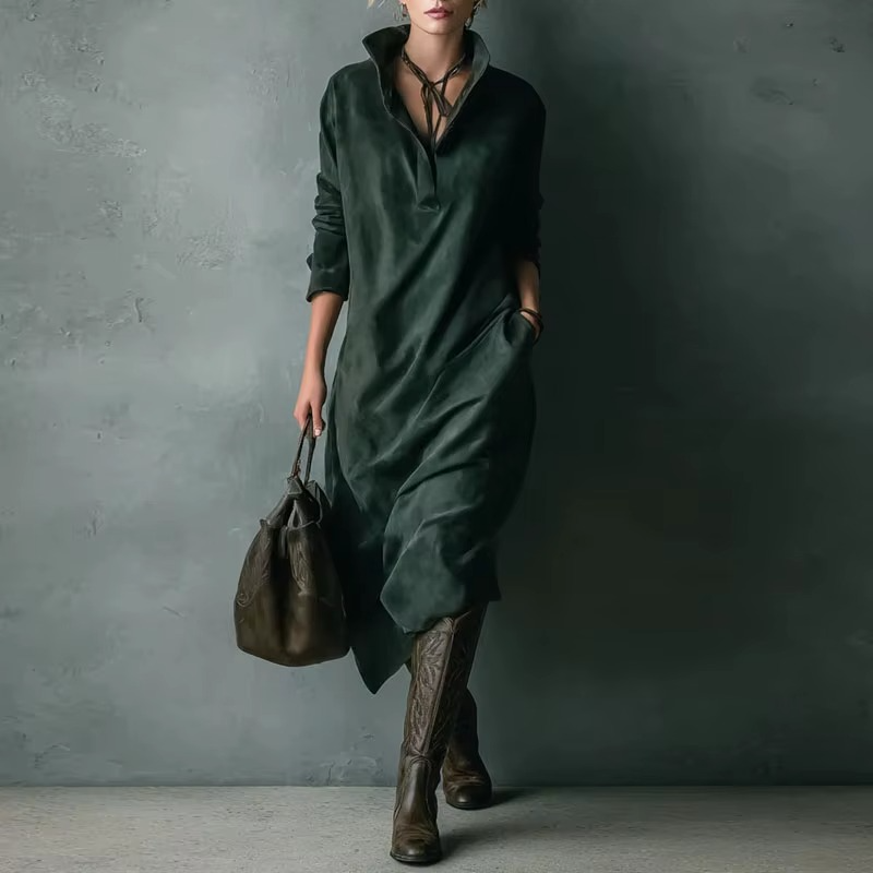 VelvetSuede Chic Dress