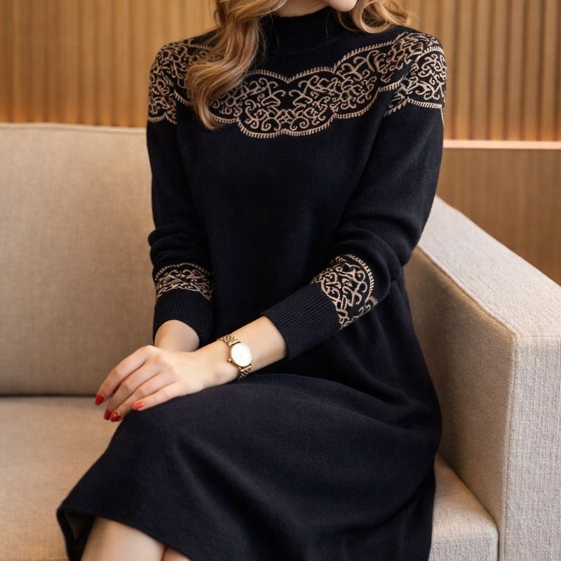 ClassicFlow Printed Knit Dress