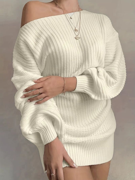 Off-Shoulder Knit Dress