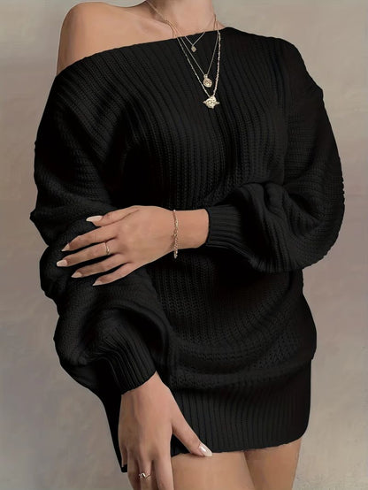 Off-Shoulder Knit Dress
