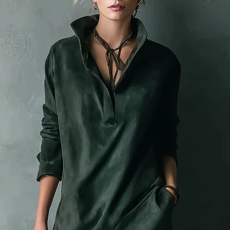 VelvetSuede Chic Dress