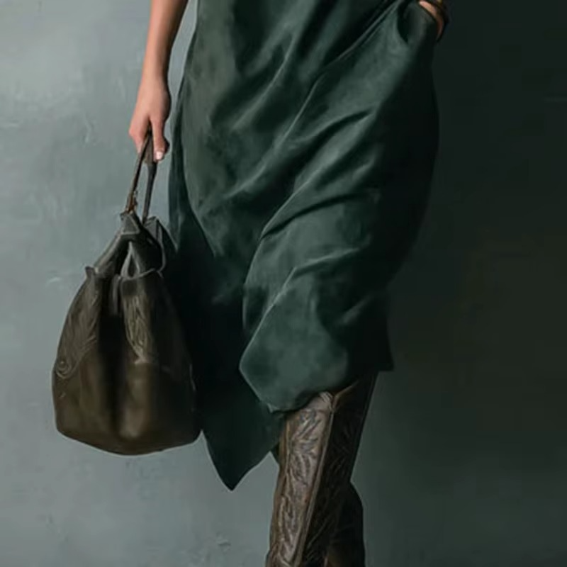 VelvetSuede Chic Dress