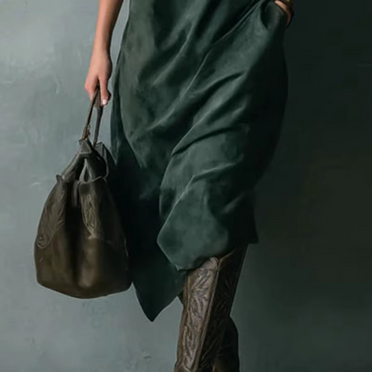 VelvetSuede Chic Dress