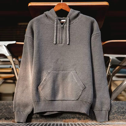 KnitFlex Half-Zip Hoodie Sweater