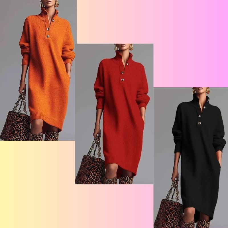 KnitFlow Midi Sweater Dress