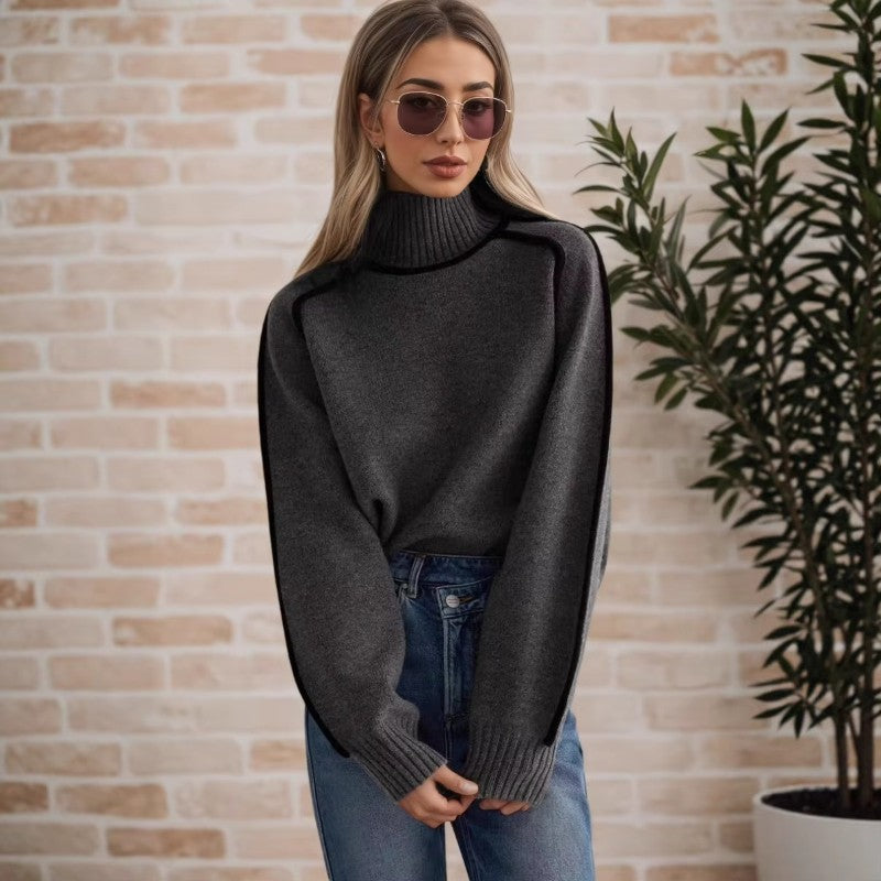 ElegantLine High-Neck Sweater