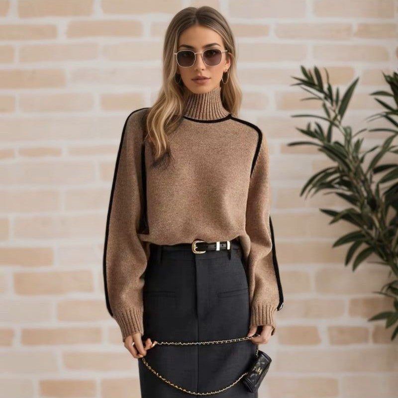 ElegantLine High-Neck Sweater