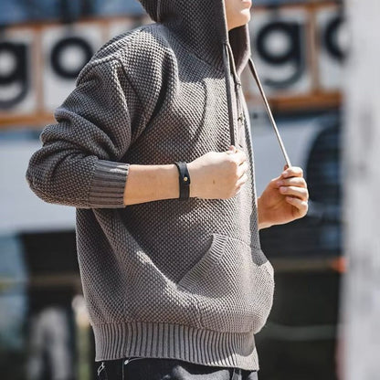 KnitFlex Half-Zip Hoodie Sweater
