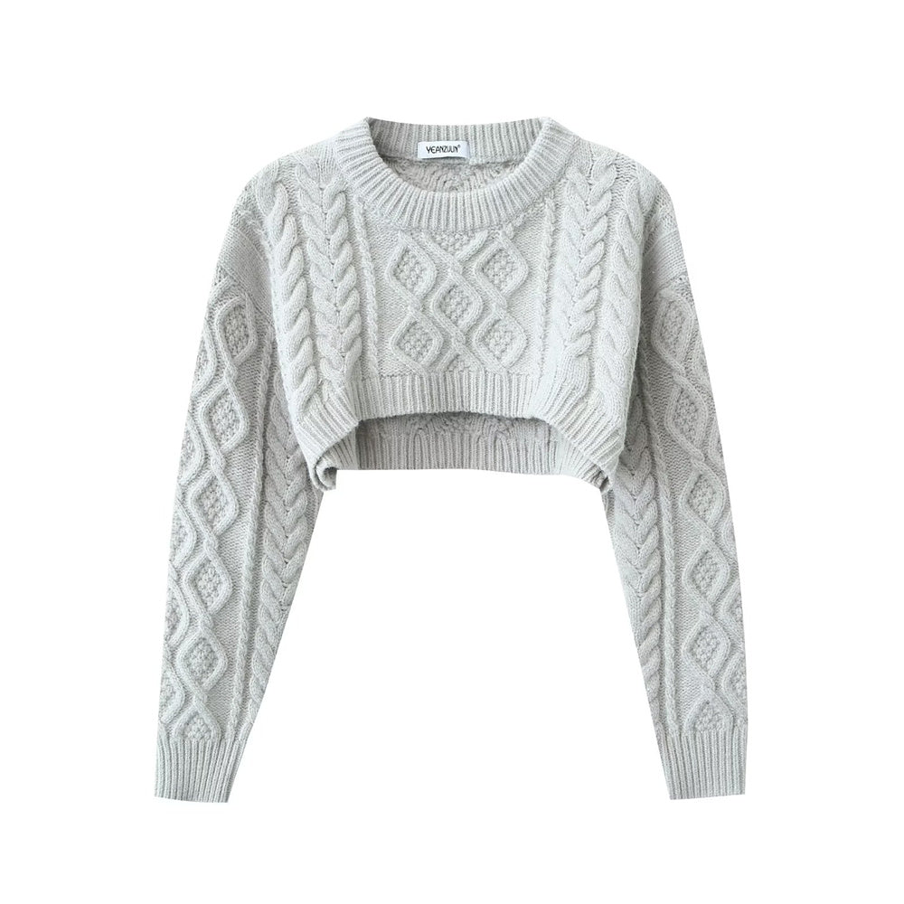 Cropped Classic Knit Sweater