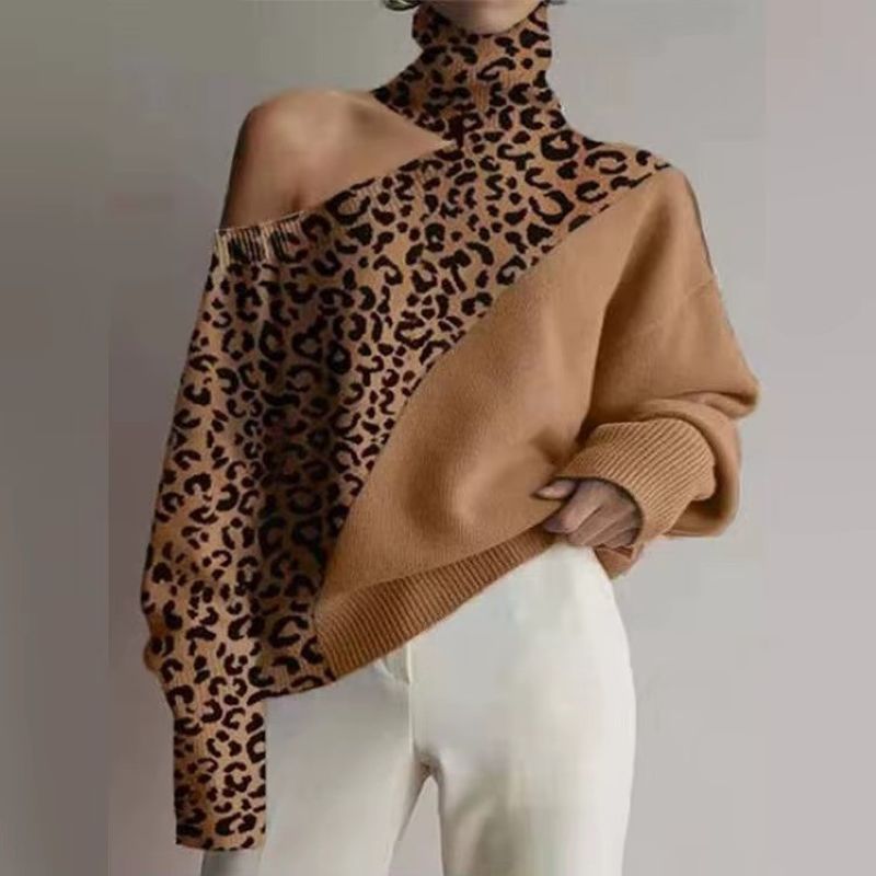 LeopardLine Cut-Out Pullover