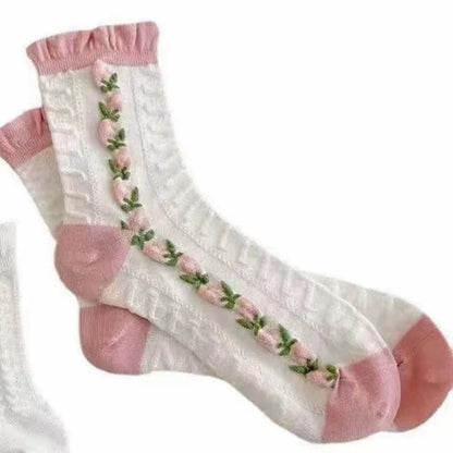 5-Pair Soft Ruffle Socks