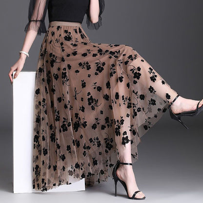 Bloomveil Floral Tulle Skirt