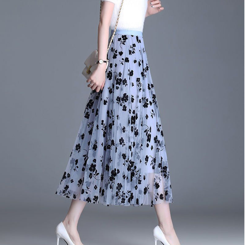 Bloomveil Floral Tulle Skirt