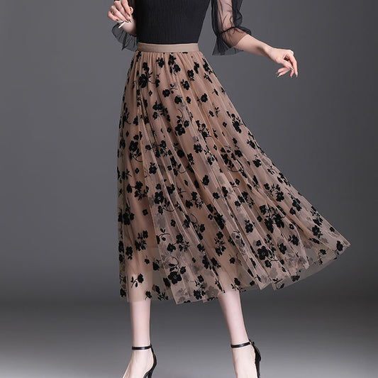 Bloomveil Floral Tulle Skirt