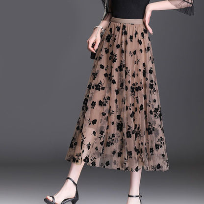 Bloomveil Floral Tulle Skirt