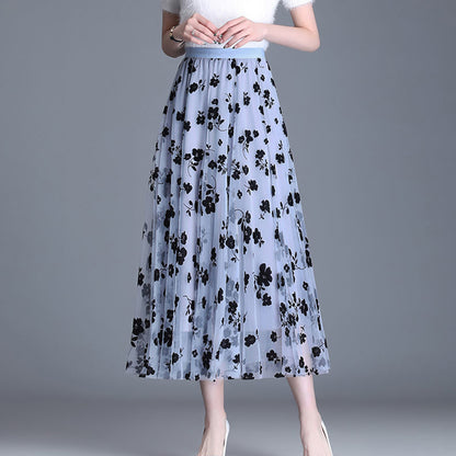 Bloomveil Floral Tulle Skirt