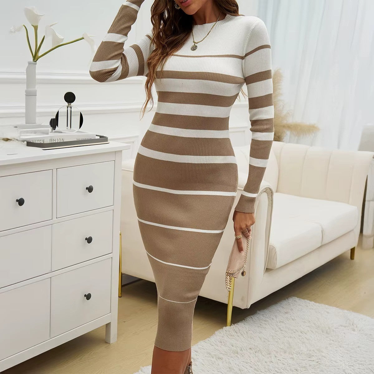 OfficeChic Striped Knit