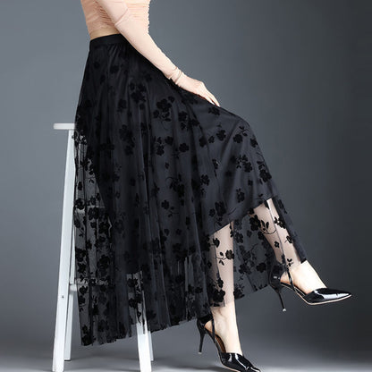 Bloomveil Floral Tulle Skirt