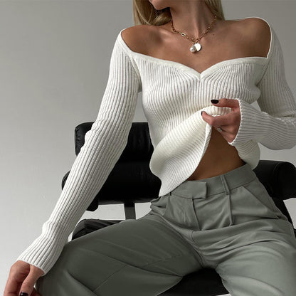 Chic Square Collar Knit Top