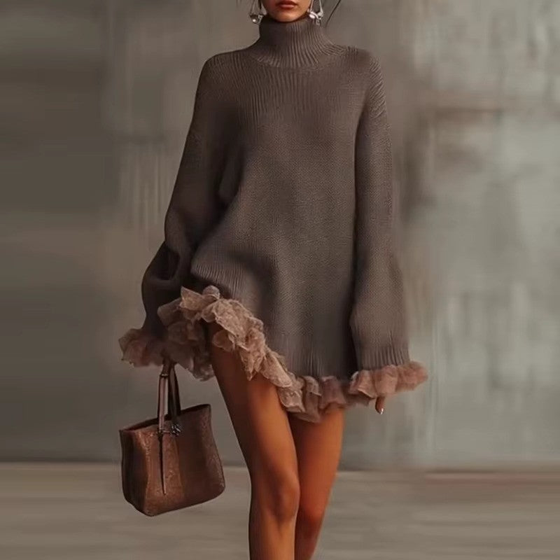 WarmElegance Sweater & Tulle Dress
