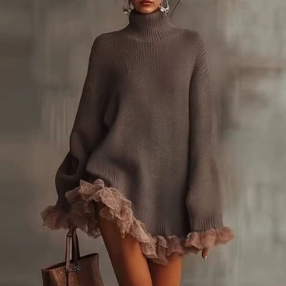 WarmElegance Sweater & Tulle Dress