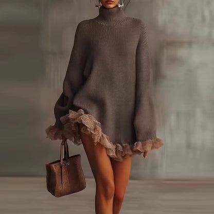WarmElegance Sweater & Tulle Dress