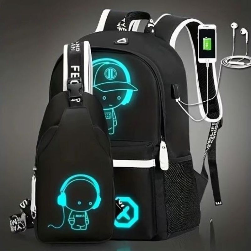 LumiTech Backpack & Chest Bag, USB-Ready