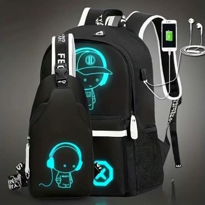 LumiTech Backpack & Chest Bag, USB-Ready