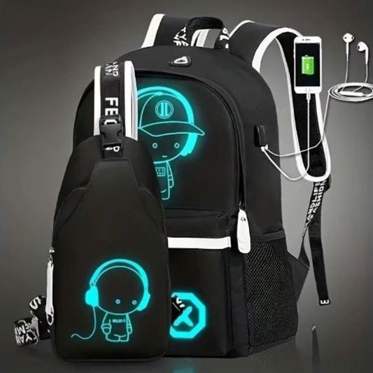 LumiTech Backpack & Chest Bag, USB-Ready