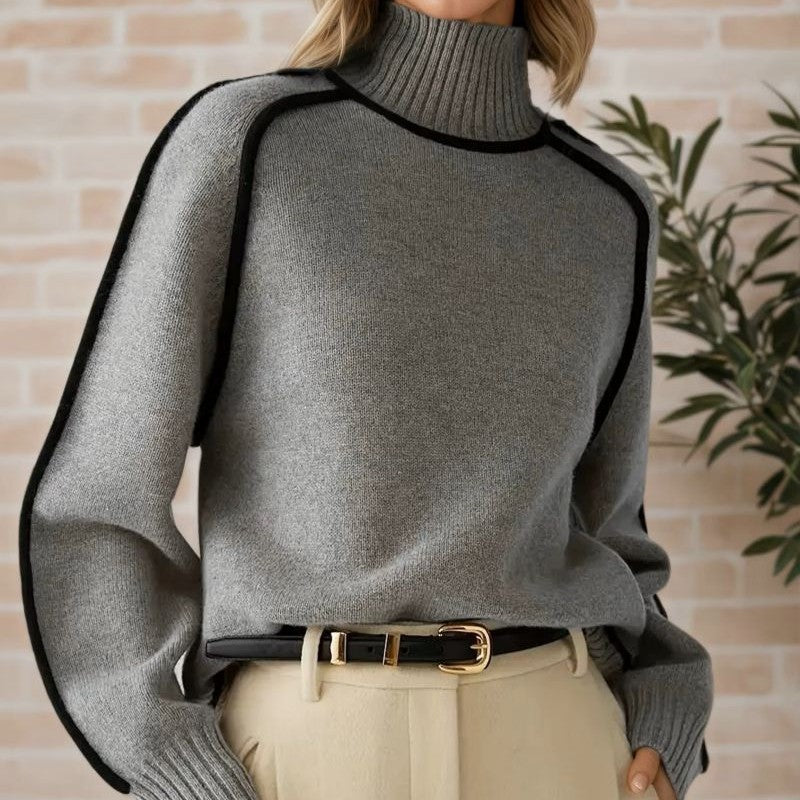 ElegantLine High-Neck Sweater