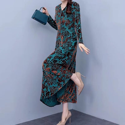 VelvetBloom Jacquard Dress