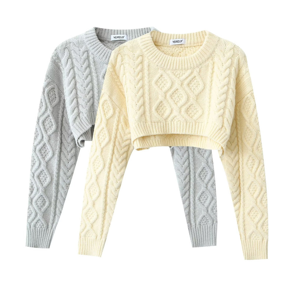 Cropped Classic Knit Sweater